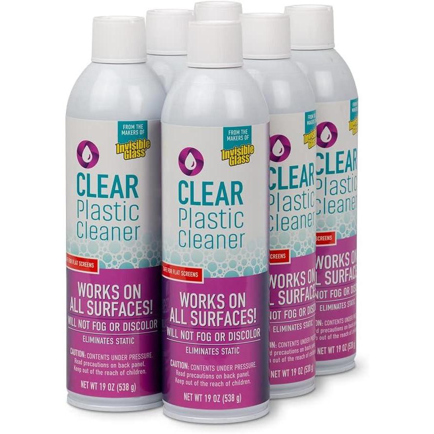 imageInvisible Glass 910144PK Clear Plastic Cleaner  Cleans and Protects Plastic on Electronics Appliances Eyewear Cars Trucks RVs Boats ampamp More Helps Prevent Fog and Static  19 oz Pack of 419 Ounce Pack of 6