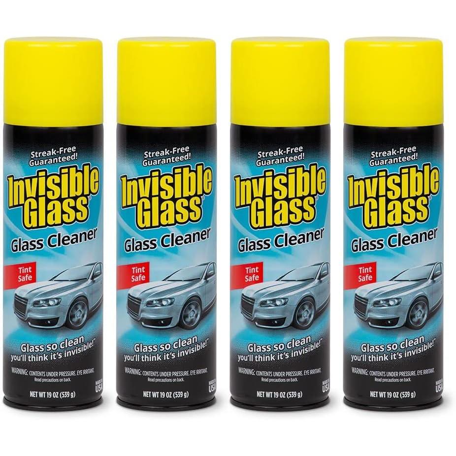 imageInvisible Glass 911642PK Premium Aerosol Glass and Window Cleaner for Auto and Home Cleans Glass Windows Windshields and More StreakFree AmmoniaFree TintSafe 19 oz Pack of 219 Ounce Pack of 4
