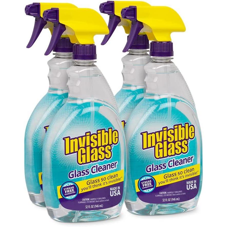 imageInvisible Glass 92194 Premium Glass and Window Cleaner for Auto and Home Cleans Glass Windows Mirrors and More StreakFree AmmoniaFree TintSafe 32 Fl Oz32 Fl Oz Pack of 4