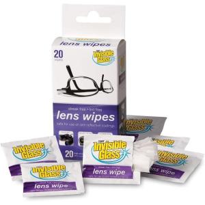 Invisible Glass 90102 Lens Cleaning Wipes – Streak-Free, Lint-Free Wipes for Glasses, Camera Lenses, Binoculars & Smartphone Cameras, Safe on Reflective Coatings – 20 Count(20 Count (Pack of 1))
