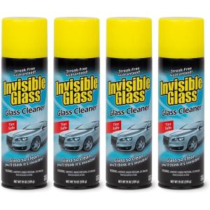 Invisible Glass 91164-2PK Premium Aerosol Glass and Window Cleaner for Auto and Home Cleans Glass, Windows, Windshields, and More, Streak-Free, Ammonia-Free, Tint-Safe, 19 oz (Pack of 2)(19 Ounce (Pack of 4))