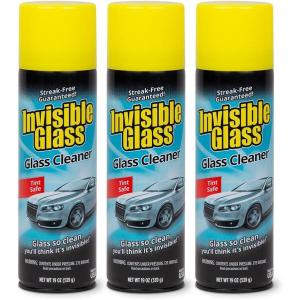 Invisible Glass 91164-2PK Premium Aerosol Glass and Window Cleaner for Auto and Home Cleans Glass, Windows, Windshields, and More, Streak-Free, Ammonia-Free, Tint-Safe, 19 oz (Pack of 2)(19 Ounce (Pack of 3))