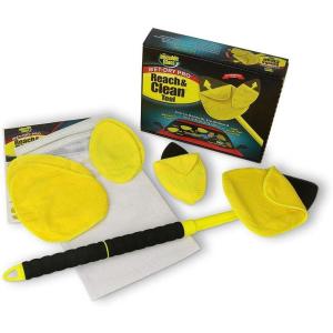 Invisible Glass 95164 Reach and Clean Tool Wet-Dry Pro Window and Windshield Wand Glass Cleaning Tool has Extendable Handle and Washable Reusable Microfiber Cloth for Auto Interior and Exterior Glass(Wet Dry Pro)