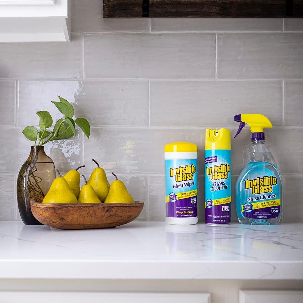 imageInvisible Glass 91160 Premium Glass and Window Cleaner for Auto and Home Cleans Glass Windows Glass Cooktops Patio Doors and More StreakFree AmmoniaFree TintSafe 19 Oz Pack of 1Unscented