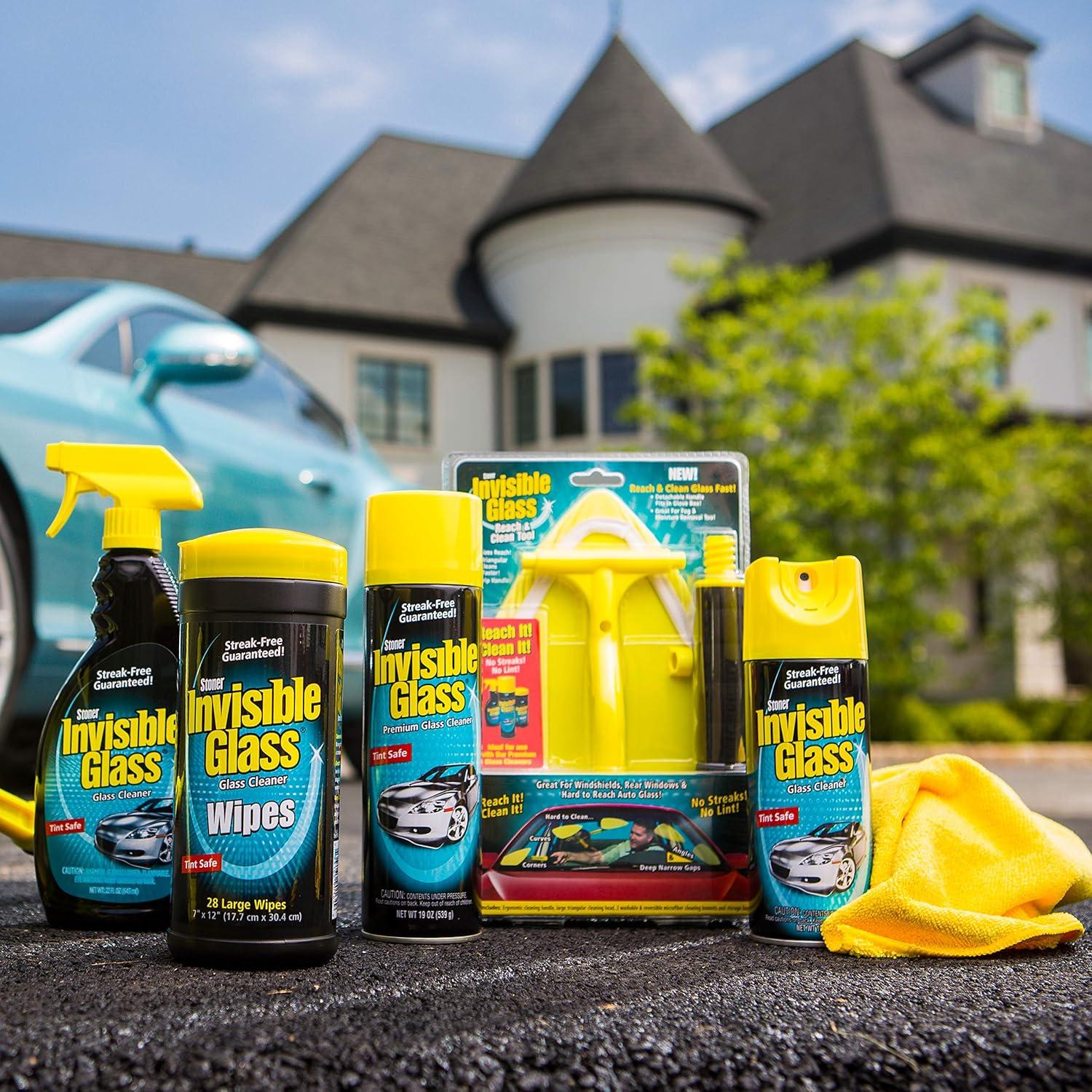 imageInvisible Glass 91163 Premium Aerosol Glass and Window Cleaner for Auto and Home StreakFree AmmoniaFree TintSafe 15 oz15 Ounce Pack of 4