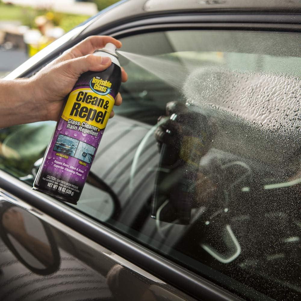 imageInvisible Glass 911846PK Clean ampamp Repel  Aerosol Glass Cleaner and Rain Repellent Cleans Exterior Windshields Repels Rain Sleet Snow Improves Wet Weather Driving Visibility  19 oz Pack of 619 Ounce Pack of 6
