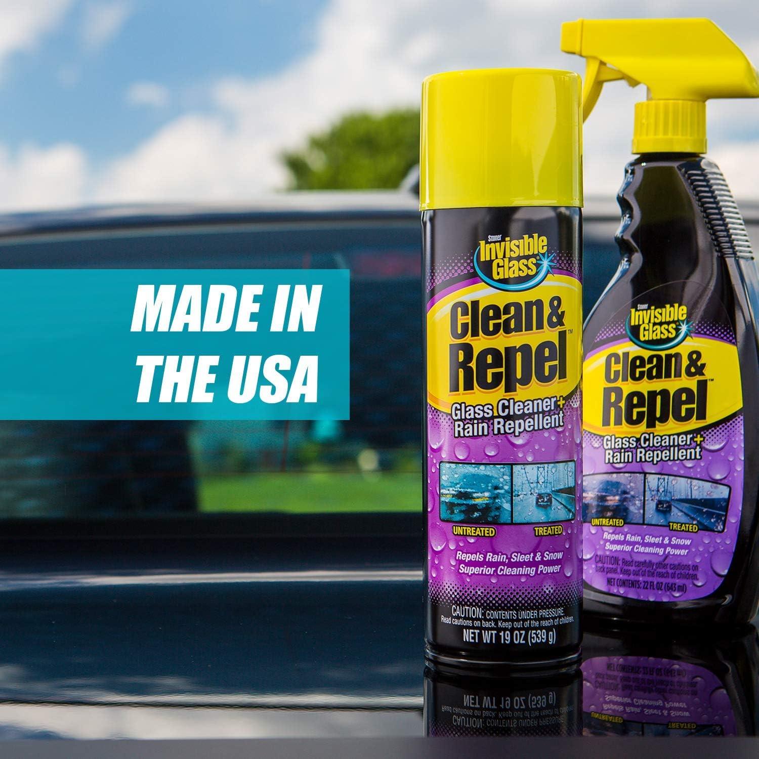 imageInvisible Glass 911846PK Clean ampamp Repel  Aerosol Glass Cleaner and Rain Repellent Cleans Exterior Windshields Repels Rain Sleet Snow Improves Wet Weather Driving Visibility  19 oz Pack of 619 Ounce Pack of 6