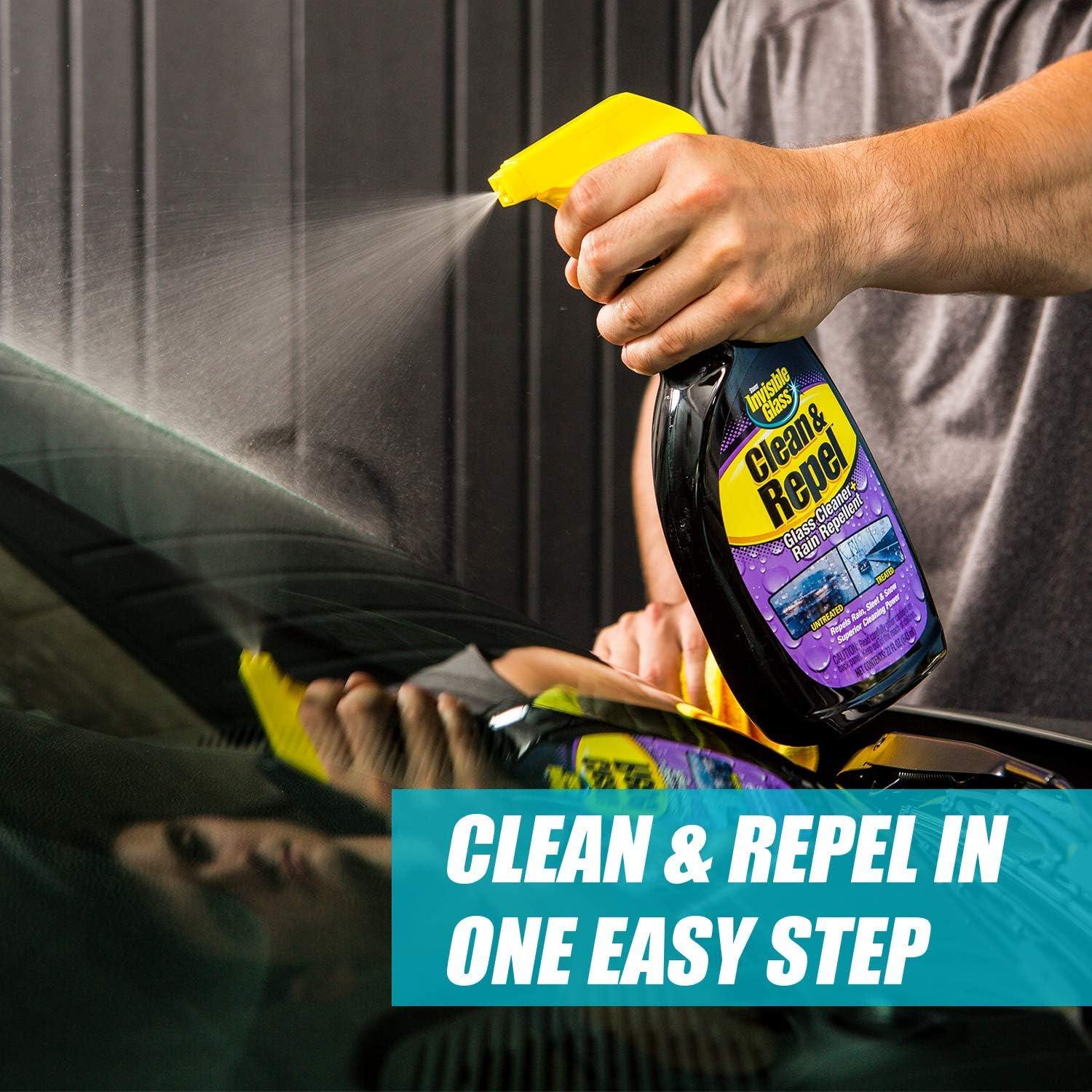 imageInvisible Glass 92184 Clean ampamp Repel  Glass Cleaner and Rain Repellent Spray Cleans Exterior Windshields Repels Rain Sleet Snow Improves Wet Weather Driving Visibility  22 fl oz22 Fl Oz Pack of 6