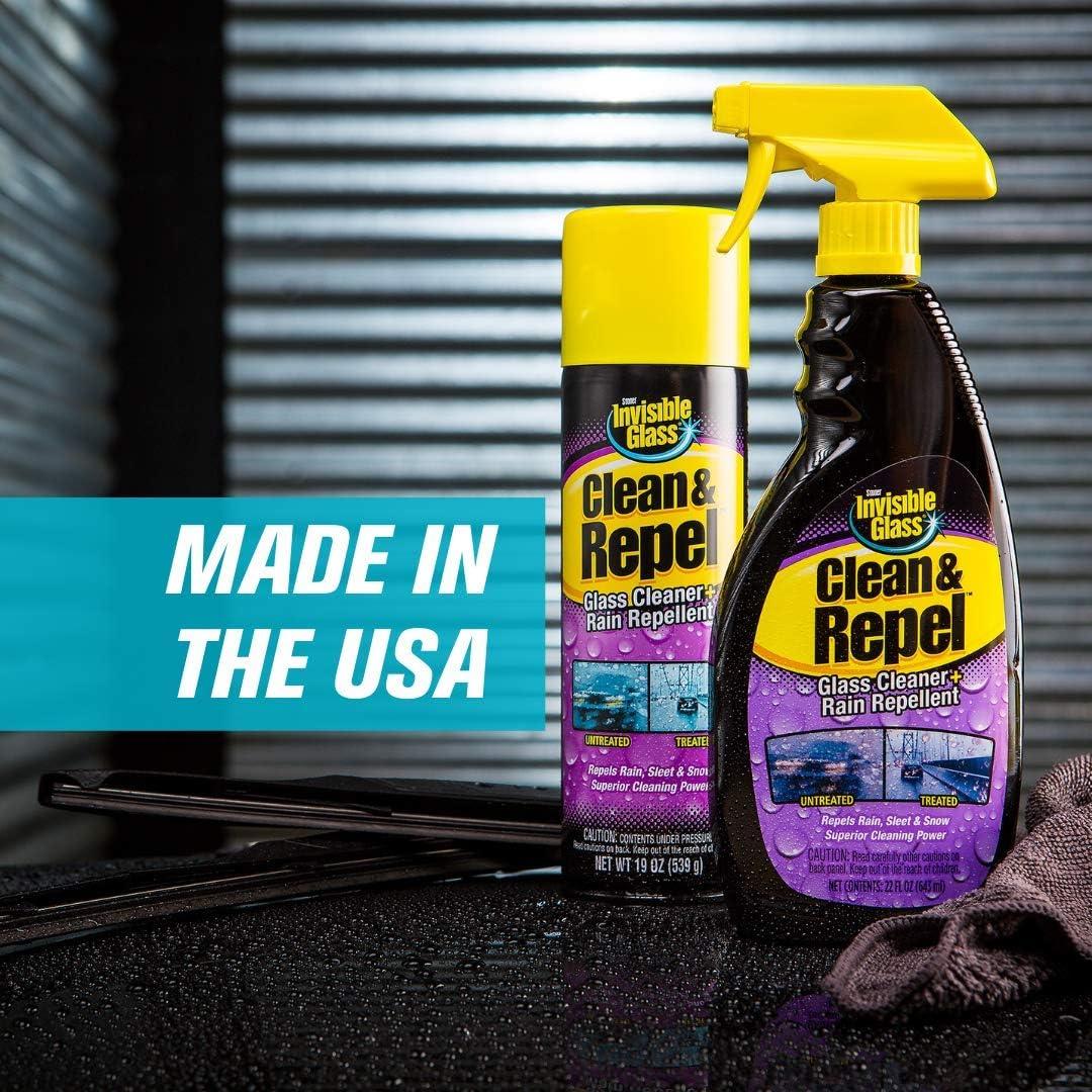 imageInvisible Glass 92184 Clean ampamp Repel  Glass Cleaner and Rain Repellent Spray Cleans Exterior Windshields Repels Rain Sleet Snow Improves Wet Weather Driving Visibility  22 fl oz22 Fl Oz Pack of 6