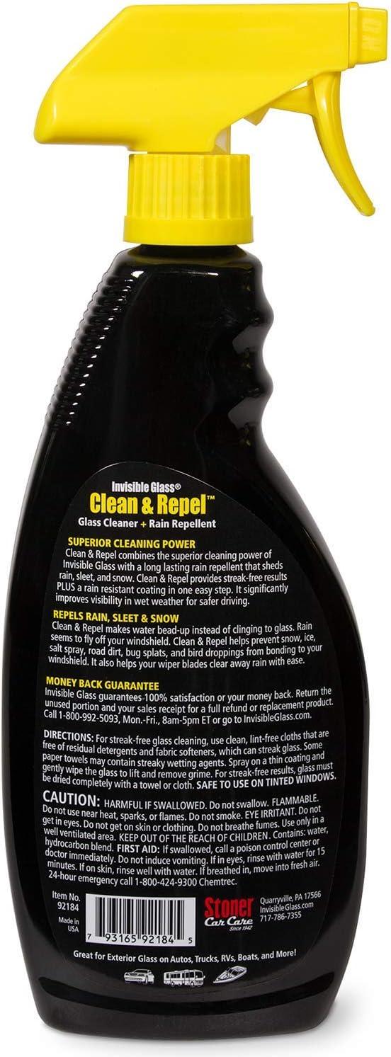 imageInvisible Glass 92184 Clean ampamp Repel  Glass Cleaner and Rain Repellent Spray Cleans Exterior Windshields Repels Rain Sleet Snow Improves Wet Weather Driving Visibility  22 fl oz22 Fl Oz Pack of 1