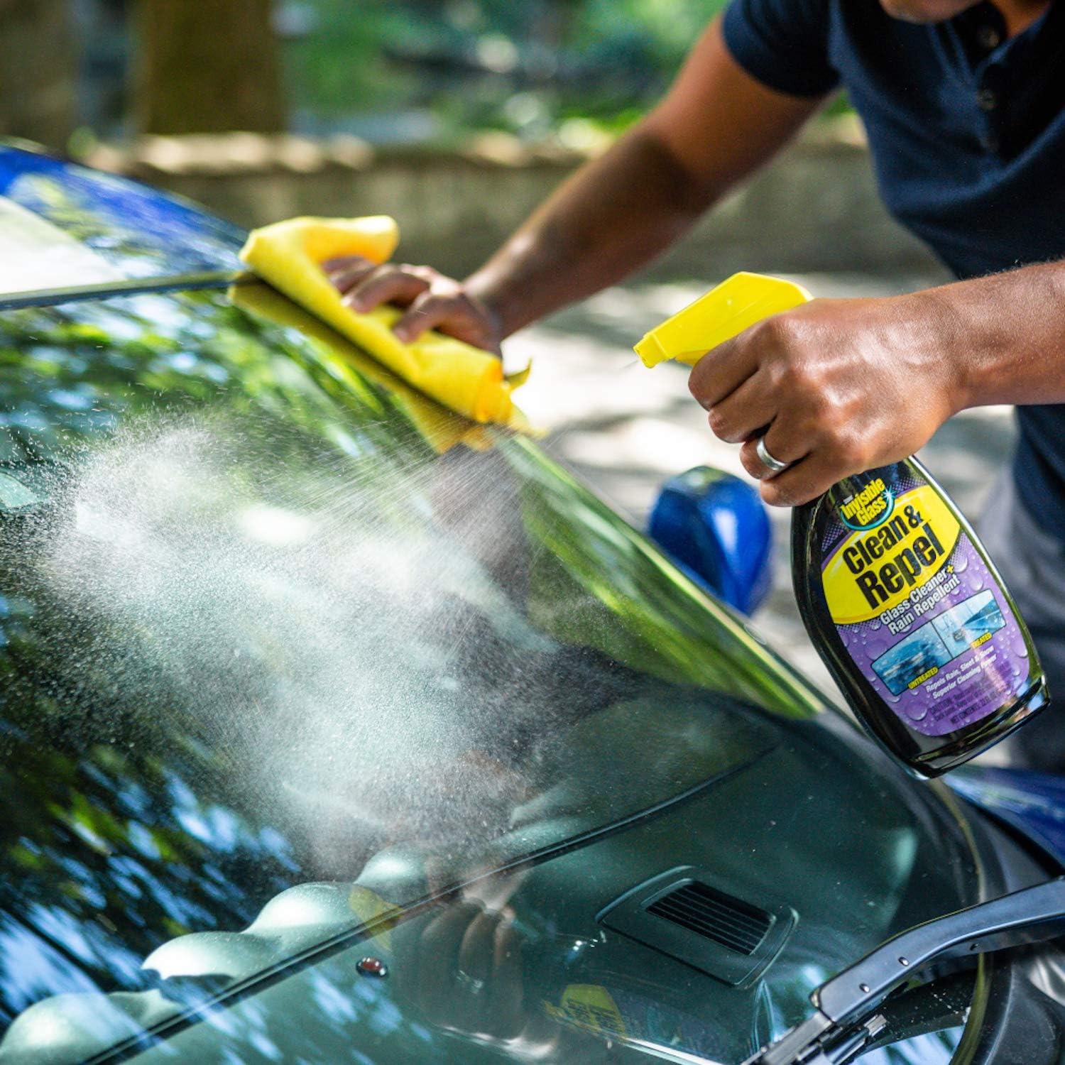 imageInvisible Glass 92184 Clean ampamp Repel  Glass Cleaner and Rain Repellent Spray Cleans Exterior Windshields Repels Rain Sleet Snow Improves Wet Weather Driving Visibility  22 fl oz22 Fl Oz Pack of 3