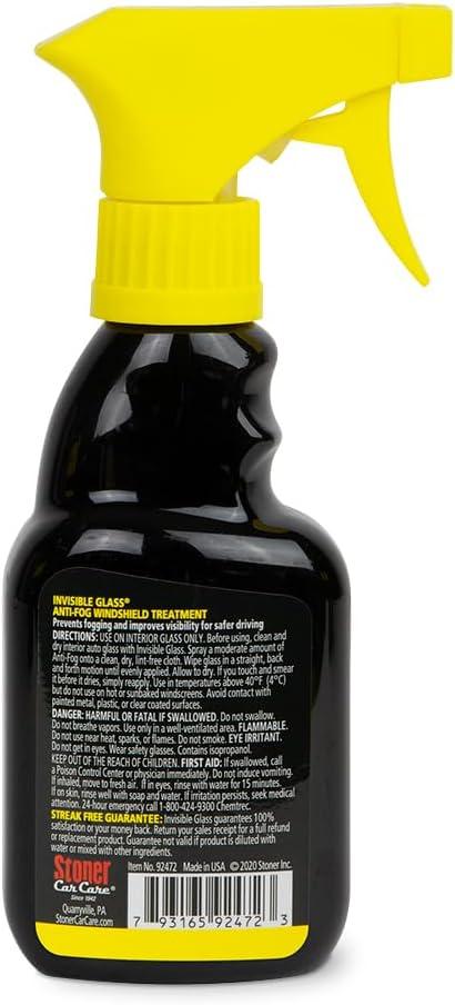 imageInvisible Glass 92472 AntiFog Interior Windshield Treatment Car Glass Defogger Cleaning Spray Prevents Windshield Fogging To Improve Driving Visibility No Streaks or Haze 8 Fl Oz Pack of 18 Fl Oz Pack of 1