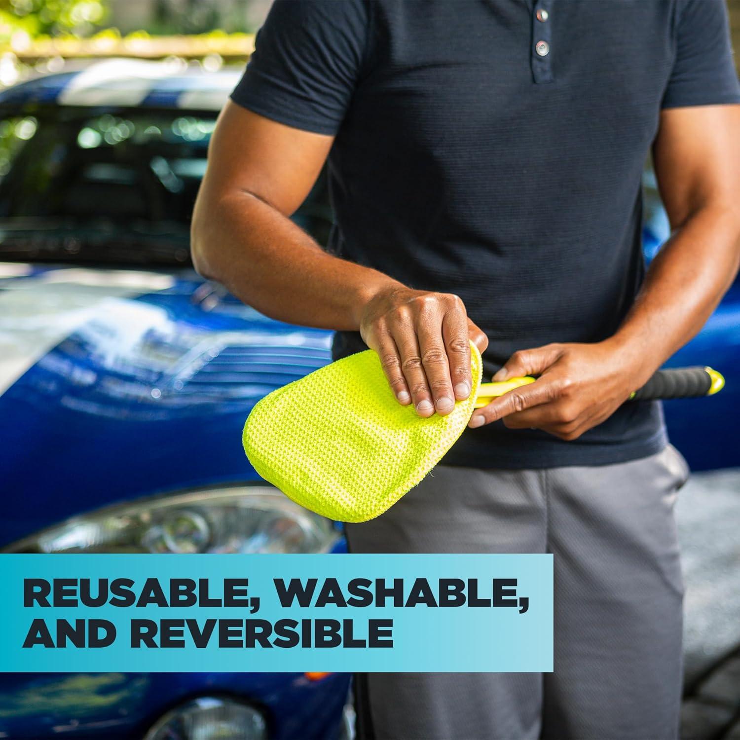 imageInvisible Glass 95160 Reach ampamp Clean Glass Windshield Cleaner Tool Kit With Extendable Handle 2 Reusable Quick Change Microfibers and Storage Bag for Auto Windshield Trucks SUVs RVs and Windows1 Count Pack of 1