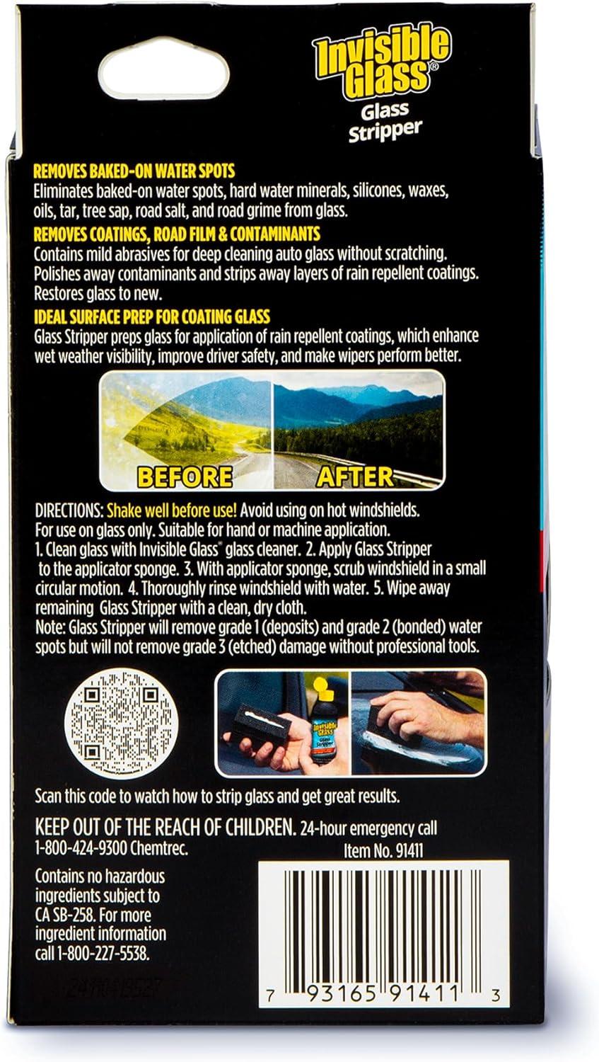 imageInvisible Glass 99017 Pro Glass Care Kit  Clean with Premium Glass Cleaner Strip Water Spots with Glass Stripper Protect with Ceramic Coating  Includes 2 Microfiber ClothsPack of 1