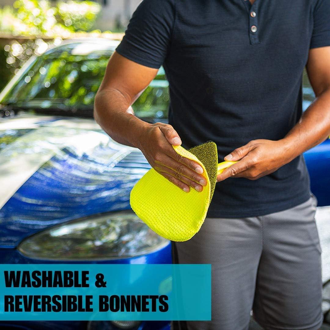 imageInvisible Glass 99050 Reach ampamp Clean Glass Windshield Cleaner Tool Combo Kit with Premium Spray Glass Cleaner Extendable Handle 2 Reusable Quick Change Microfibers and Storage BagSpray