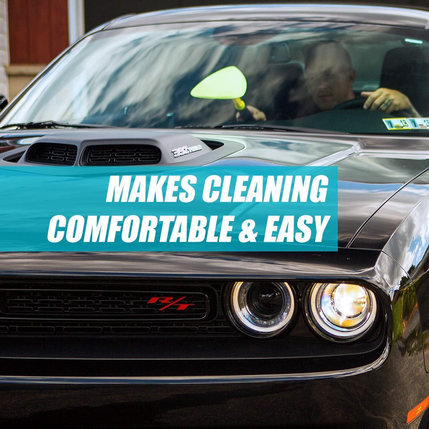 imageInvisible Glass 99050 Reach ampamp Clean Glass Windshield Cleaner Tool Combo Kit with Premium Spray Glass Cleaner Extendable Handle 2 Reusable Quick Change Microfibers and Storage BagAerosol