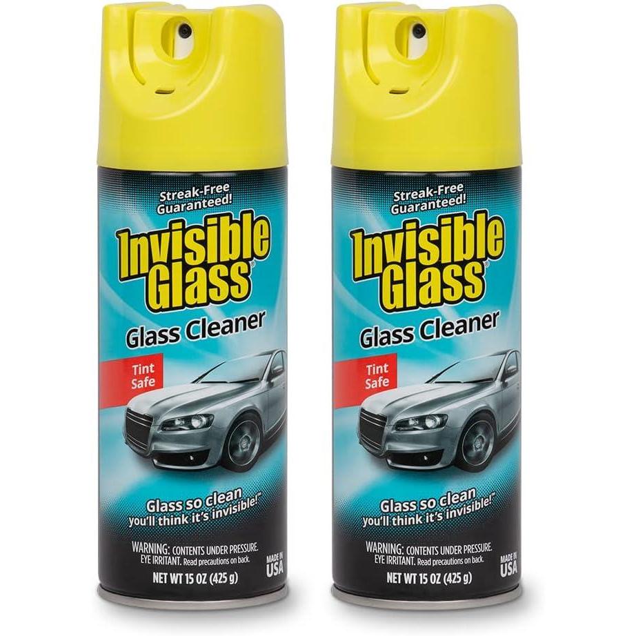 imageInvisible Glass 91163 Premium Aerosol Glass and Window Cleaner for Auto and Home StreakFree AmmoniaFree TintSafe 15 oz15 Ounce Pack of 2