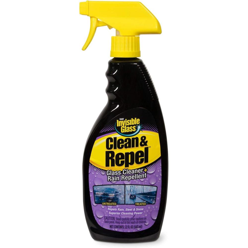 imageInvisible Glass 92184 Clean ampamp Repel  Glass Cleaner and Rain Repellent Spray Cleans Exterior Windshields Repels Rain Sleet Snow Improves Wet Weather Driving Visibility  22 fl oz22 Fl Oz Pack of 1