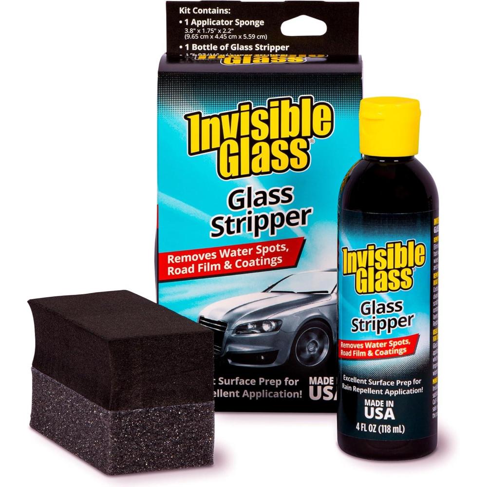 imageInvisible Glass 99017 Pro Glass Care Kit  Clean with Premium Glass Cleaner Strip Water Spots with Glass Stripper Protect with Ceramic Coating  Includes 2 Microfiber ClothsPack of 1