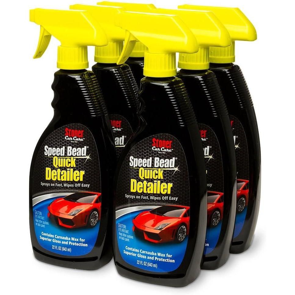 imageStoner Car Care 99004 Car Show TouchUp 6Piece Kit for Automotive Detailing with Speed Bead Quick Detailer for Shine and Gloss Grime Eraser Invisible Glass Premium Glass Cleaner Three Microfibers22 Fl Oz Pack of 6