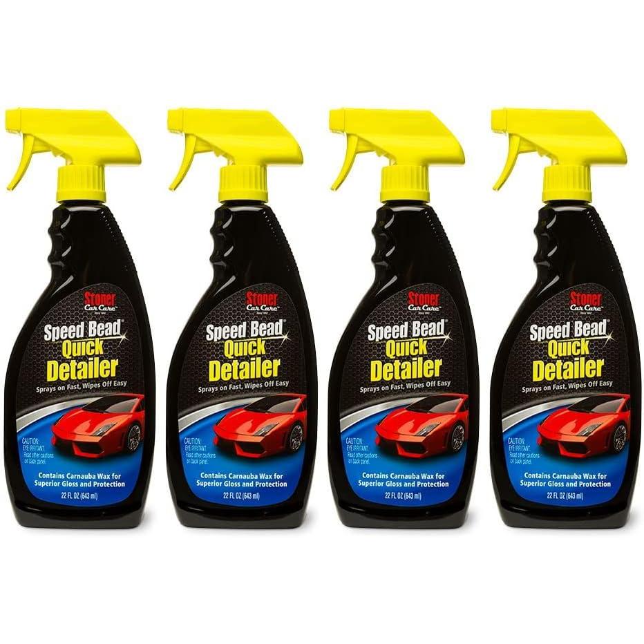 imageStoner Car Care 99004 Car Show TouchUp 6Piece Kit for Automotive Detailing with Speed Bead Quick Detailer for Shine and Gloss Grime Eraser Invisible Glass Premium Glass Cleaner Three Microfibers22 Fl Oz Pack of 4