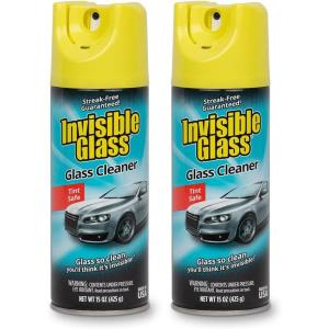 Invisible Glass 91163 Premium Aerosol Glass and Window Cleaner for Auto and Home, Streak-Free, Ammonia-Free, Tint-Safe, 15 oz(15 Ounce (Pack of 2))