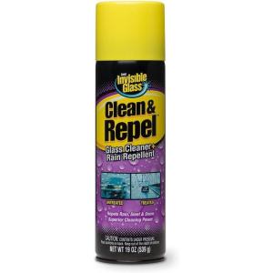 Invisible Glass 91184-6PK Clean & Repel – Aerosol Glass Cleaner and Rain Repellent, Cleans Exterior Windshields, Repels Rain, Sleet, Snow, Improves Wet Weather Driving Visibility – 19 oz (Pack of 6)(19 Ounce (Pack of 1))