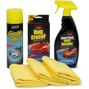 Stoner Car Care 99004 Car Show Touch-Up 6-Piece Kit for Automotive Detailing with Speed Bead Quick Detailer for Shine and Gloss, Grime Eraser, Invisible Glass Premium Glass Cleaner, Three Microfibers(6.83 Fl Oz (Pack of 6))