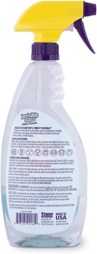 imageInvisible Glass 92160 Premium Glass and Window Cleaner for Auto and Home Cleans Glass Windows Glass Cooktops Patio Doors and More StreakFree AmmoniaFree TintSafe 22 Fl Oz Pack of 122 Fl Oz Pack of 3