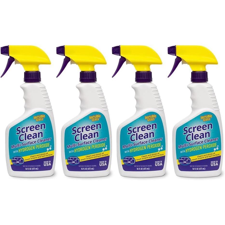 imageInvisible Glass 92013 16Ounce Screen Clean MultiSurface Cleaner Perfect for Touch Screens Smart Phones Tablets Laptops Glass and Electronics Pack of 116 Fl Oz Pack of 4