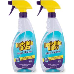 Invisible Glass 92160 Premium Glass and Window Cleaner for Auto and Home Cleans Glass, Windows, Glass Cooktops, Patio Doors, and More, Streak-Free, Ammonia-Free, Tint-Safe, 22 Fl Oz, Pack of 1(22 Fl Oz (Pack of 2))