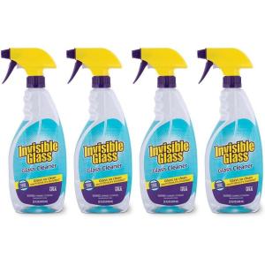 Invisible Glass 92160 Premium Glass and Window Cleaner for Auto and Home Cleans Glass, Windows, Glass Cooktops, Patio Doors, and More, Streak-Free, Ammonia-Free, Tint-Safe, 22 Fl Oz, Pack of 1(22 Fl Oz (Pack of 4))