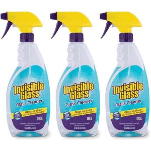Invisible Glass 92160 Premium Glass and Window Cleaner for Auto and Home Cleans Glass, Windows, Glass Cooktops, Patio Doors, and More, Streak-Free, Ammonia-Free, Tint-Safe, 22 Fl Oz, Pack of 1(22 Fl Oz (Pack of 3))