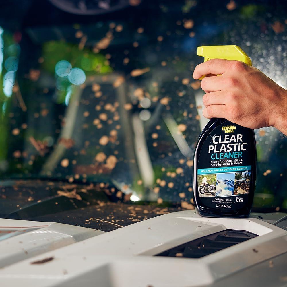 imageInvisible Glass 92084 Clear Plastic Cleaner for Cars Motorcycles RVs Boats Helmet Visors Golf Carts Acrylic and Vinyl Windows StreakFree HazeFree Removes Static 22 Fl Oz Pack of 122 Fl Oz Pack of 6