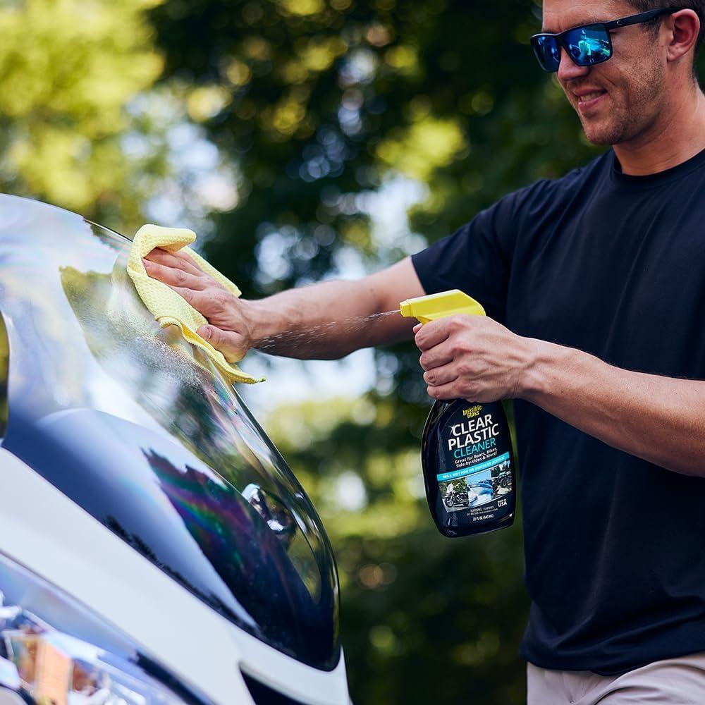 imageInvisible Glass 92084 Clear Plastic Cleaner for Cars Motorcycles RVs Boats Helmet Visors Golf Carts Acrylic and Vinyl Windows StreakFree HazeFree Removes Static 22 Fl Oz Pack of 122 Fl Oz Pack of 6